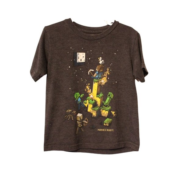 T-shirt Minecraft Mojang Noir Manches Courtes - Taille 12-13 Ans - 100% Coton